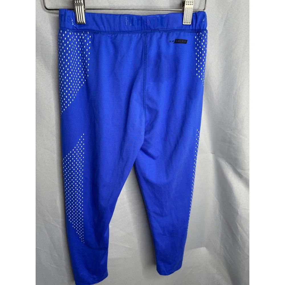Hurley Girls Nike Dri-FIT Blue Polka Dot Active Leggings Size M 10-12